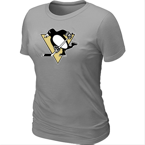 NHL Pittsburgh Penguins Big & Tall Women's Logo L.Grey T-Shirt