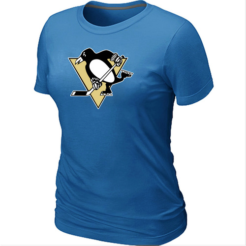 NHL Pittsburgh Penguins Big & Tall Women's Logo L.blue T-Shirt