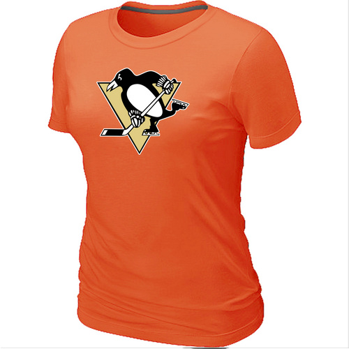 NHL Pittsburgh Penguins Big & Tall Women's Logo Orange T-Shirt