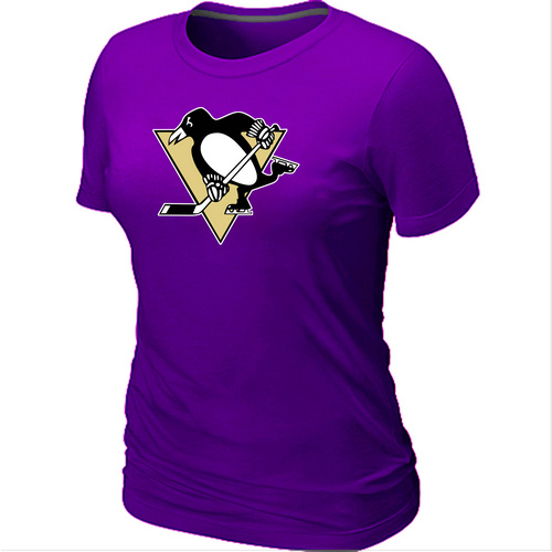 NHL Pittsburgh Penguins Big & Tall Women's Logo Purple T-Shirt