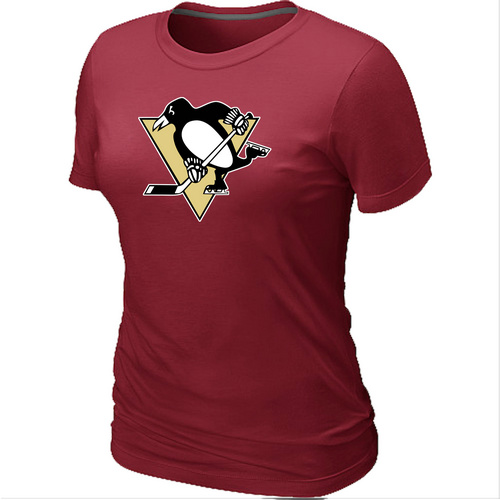NHL Pittsburgh Penguins Big & Tall Women's Logo Red T-Shirt