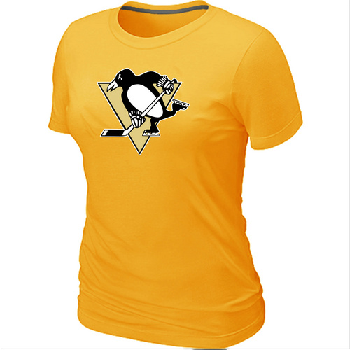 NHL Pittsburgh Penguins Big & Tall Women's Logo Yellow T-Shirt