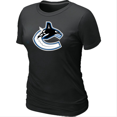 NHL Vancouver Canucks Big & Tall Women's Logo Black T-Shirt