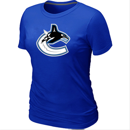NHL Vancouver Canucks Big & Tall Women's Logo Blue T-Shirt - Click Image to Close