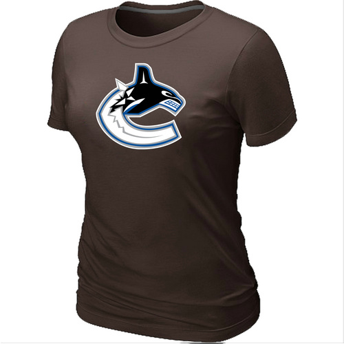 NHL Vancouver Canucks Big & Tall Women's Logo Brown T-Shirt