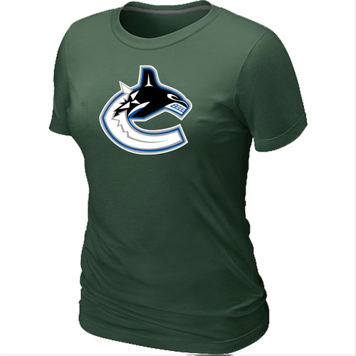 NHL Vancouver Canucks Big & Tall Women's Logo D.Green T-Shirt - Click Image to Close