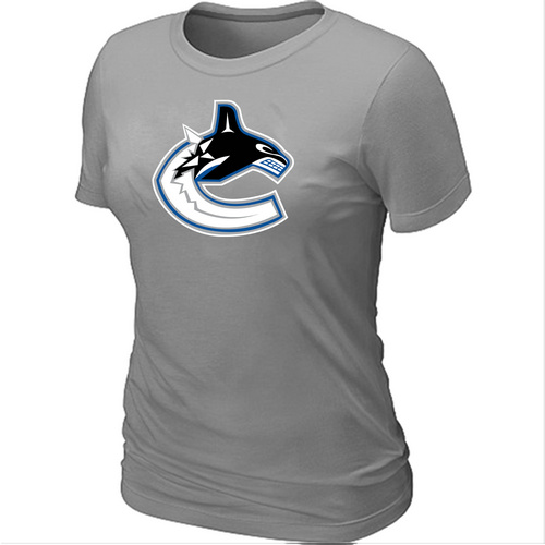 NHL Vancouver Canucks Big & Tall Women's Logo L.Grey T-Shirt