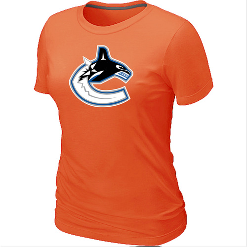 NHL Vancouver Canucks Big & Tall Women's Logo Orange T-Shirt