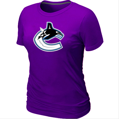 NHL Vancouver Canucks Big & Tall Women's Logo Purple T-Shirt
