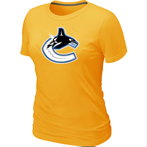 NHL Vancouver Canucks Big & Tall Women's Logo Yellow T-Shirt