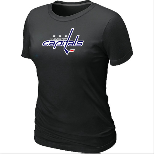 NHL Washington Capitals Big & Tall Women's Logo Black T-Shirt
