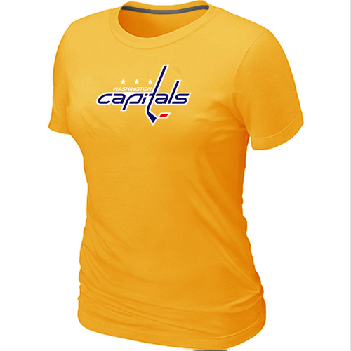 NHL Washington Capitals Big & Tall Women's Logo Yellow T-Shirt