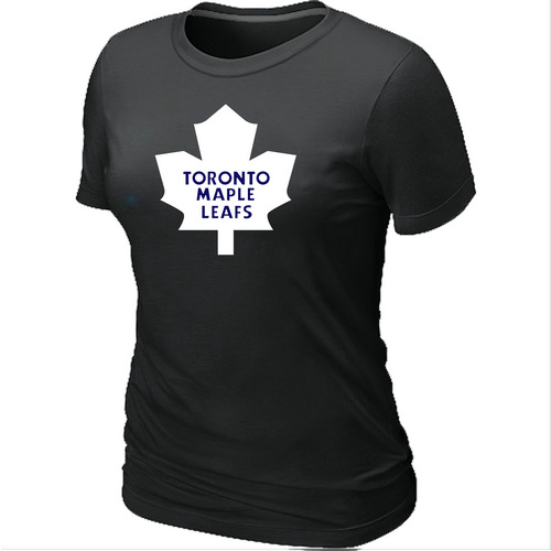 NHLToronto Maple Leafs Big & Tall Women's Logo Black T-Shirt - Click Image to Close