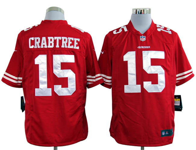 NIKE 49ers 15 CRABTREE red game Jerseys - Click Image to Close