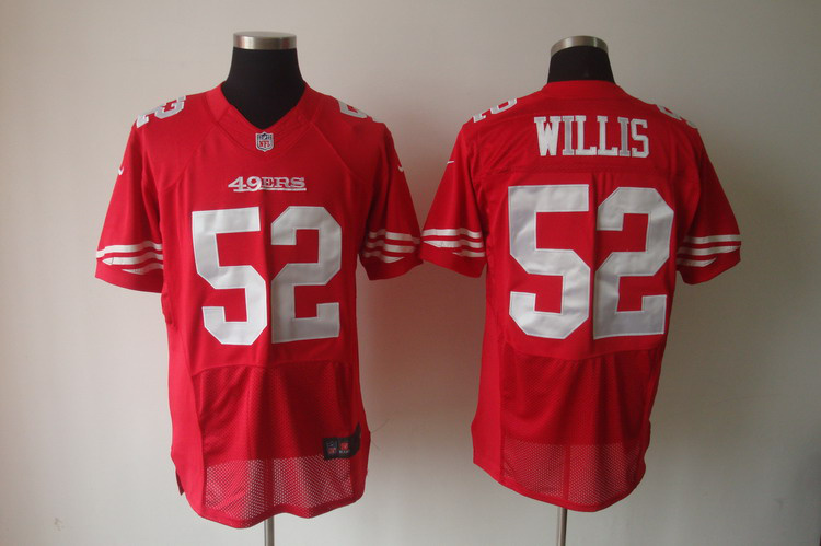 NIKE 49ers 52 WILLIS red Elite Jerseys