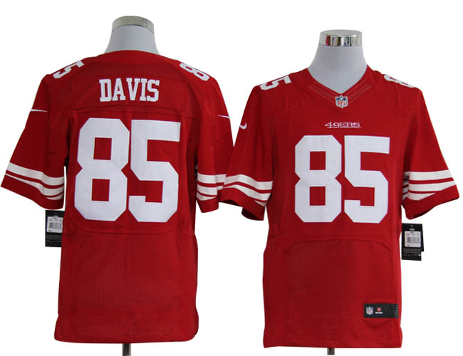 NIKE 49ers 85 DAVIS red Elite Jerseys
