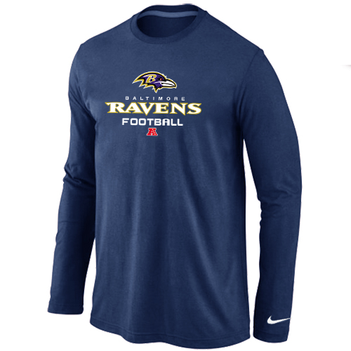 NIKE Baltimore Ravens Critical Victory Long Sleeve T-Shirt D.Blue - Click Image to Close