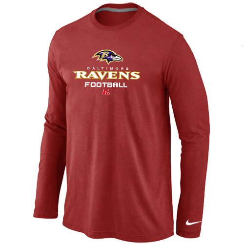 NIKE Baltimore Ravens Critical Victory Long Sleeve T-Shirt RED - Click Image to Close