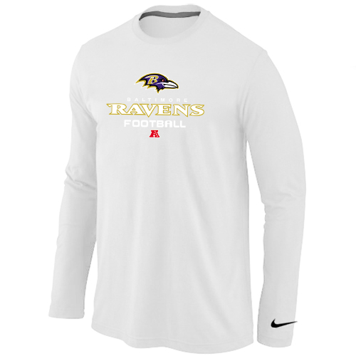 NIKE Baltimore Ravens Critical Victory Long Sleeve T-Shirt White - Click Image to Close