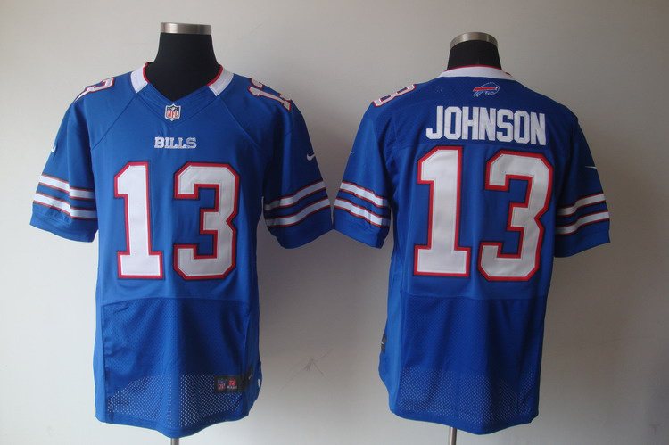 NIKE Bills 13 JOHNSON Blue Elite Jerseys