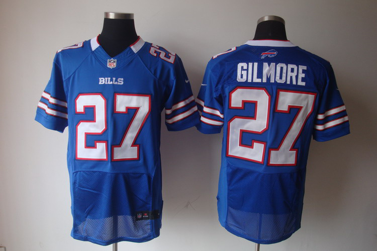 NIKE Bills 27 GILMORE Blue Elite Jerseys