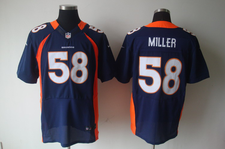 Nike Broncos 58 Von Miller Navy Elite Jersey