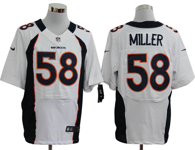Nike Broncos 58 Von Miller White Elite Jersey