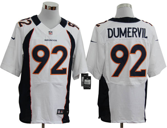 NIKE Broncos 92 Dumervil White Elite Jerseys
