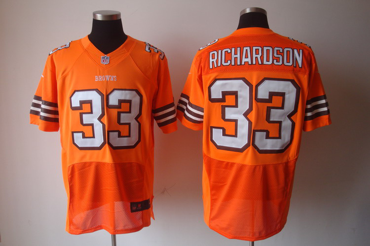 NIKE Browns 33 Richardson Orange Elite Jerseys