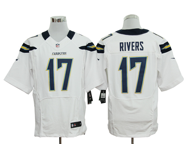 NIKE Chargers 17 RIVERS white Elite Jerseys