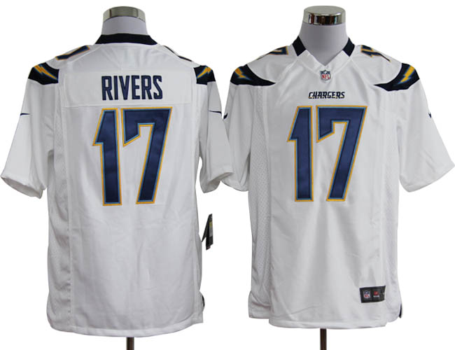 NIKE Chargers 17 RIVERS white Game Jerseys