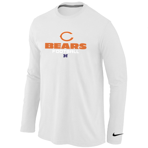 NIKE Chicago Bears Critical Victory Long Sleeve T-Shirt White - Click Image to Close