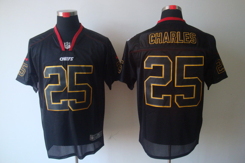 NIKE Chiefs 25 Charles Black Elite Jerseys