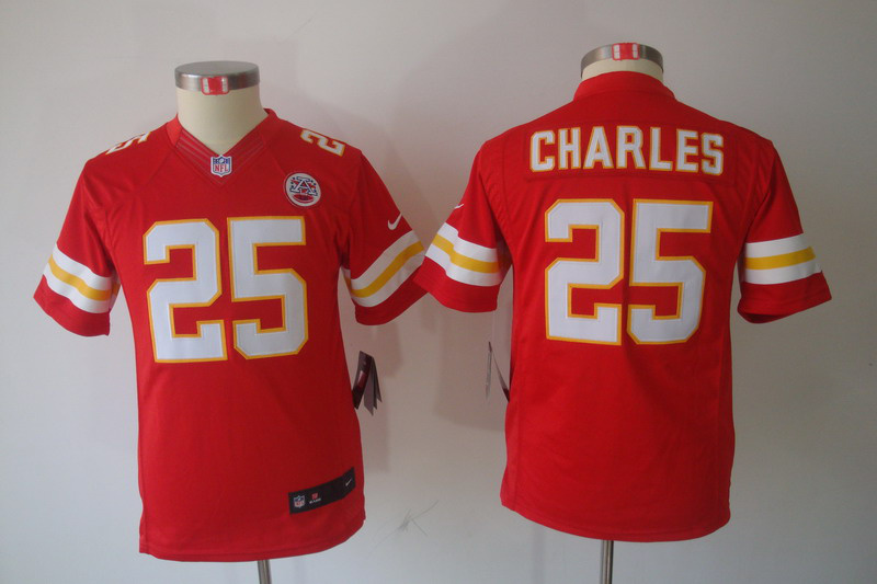 NIKE Chiefs 25 Charles Red Kids Limited Jerseys