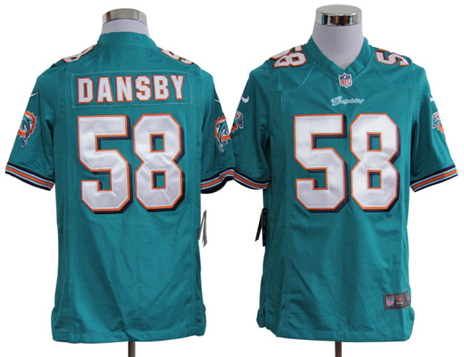 NIKE Dolphins 58 Dansby Green Game Jersey