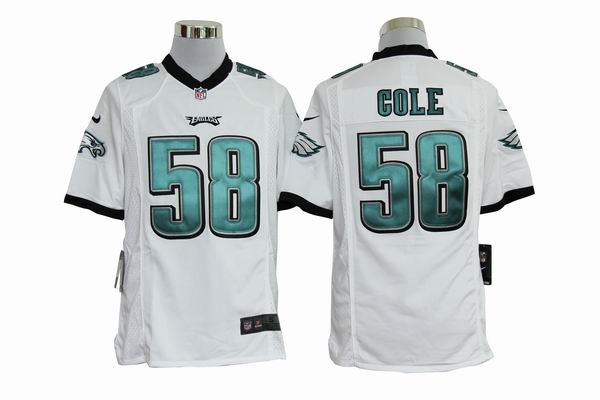 NIKE Eagles 58 Cole white Game Jerseys