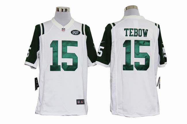 NIKE Jets TEBOW 15 White Game Jerseys