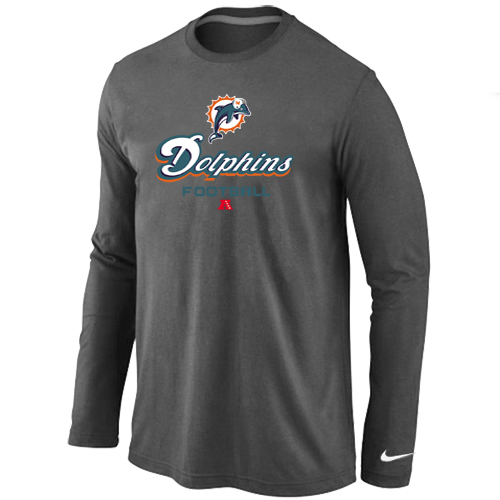 NIKE Miami Dolphins Critical Victory Long Sleeve T-Shirt D.Grey