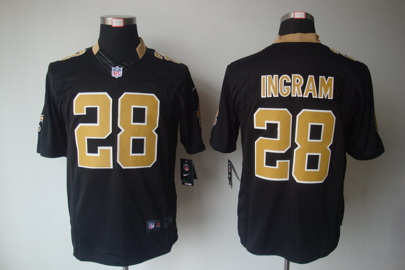 NIKE New Orleans Saints 28 INGRAM Black Limited Jersey