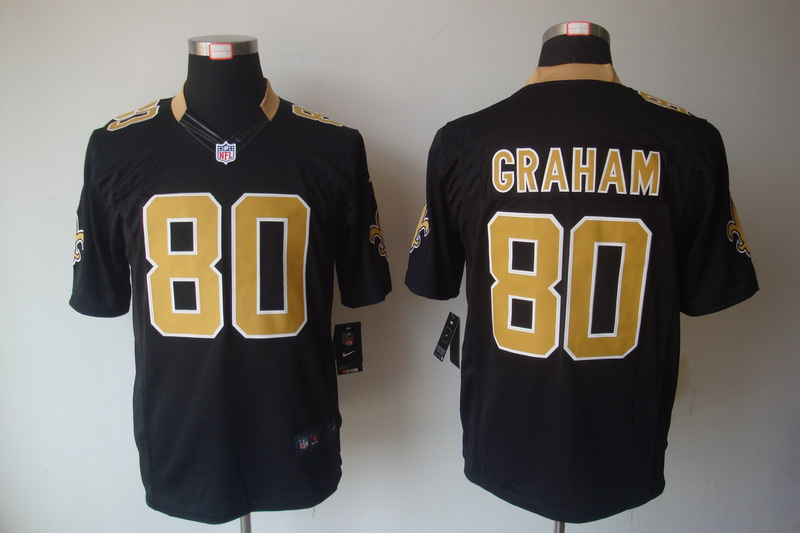 NIKE New Orleans Saints 80 GRAHAM Black Limited Jersey