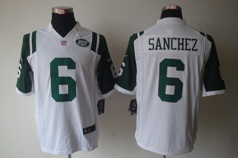 NIKE New York Jets 6 SANCHEZ White Limited Jersey