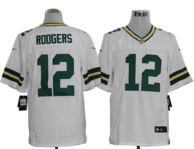 NIKE Packers 12 RODGERS white Elite Jerseys