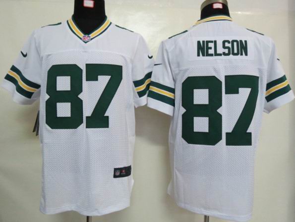NIKE Packers 87 NELSON white Elite Jerseys