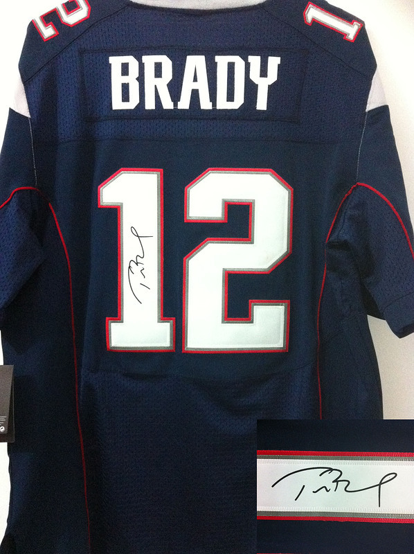 NIKE Patriots 12 BRADY Dark Blue Signature Edition Jerseys