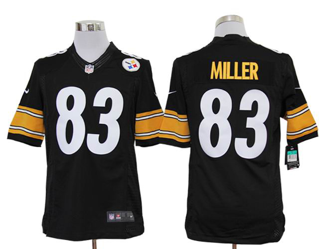 NIKE Pittsburgh Steelers 83 MILLER Black Limited Jersey