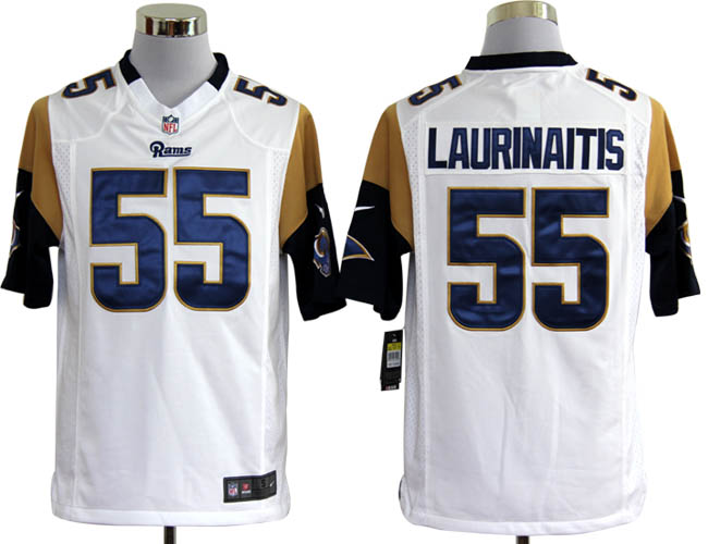 NIKE Rams 55 LAURINAITIS white Game Jerseys