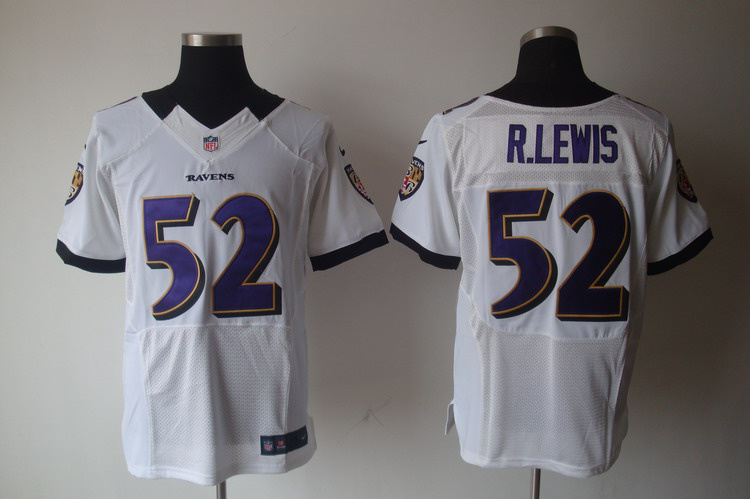 NIKE Ravens 52 R.LEWIS white ELITE Jerseys