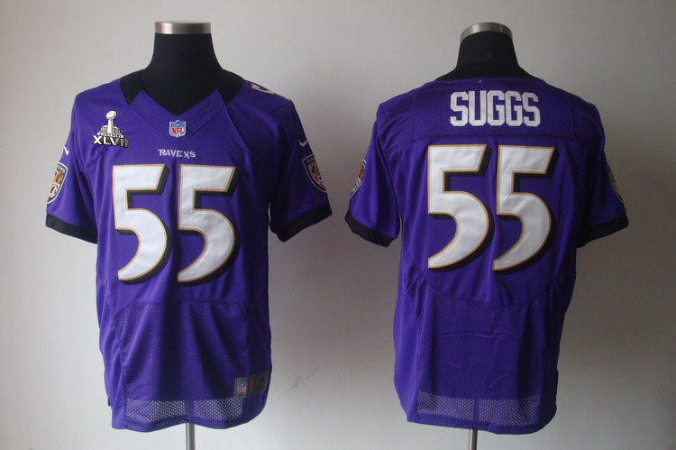 NIKE Ravens 55 Suggs purple Elite 2013 Super Bowl XLVII Jersey