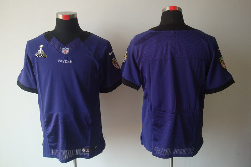 NIKE Ravens blank purple Elite 2013 Super Bowl XLVII Jersey