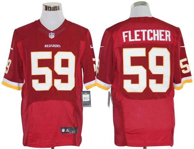 NIKE Redskins 59 FLETCHER red Elite Jerseys